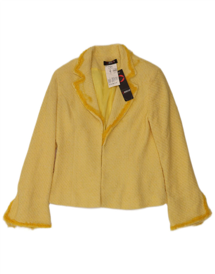 Morgan Chaqueta Blazer para Mujer UK 12 Algodón Amarillo Medio