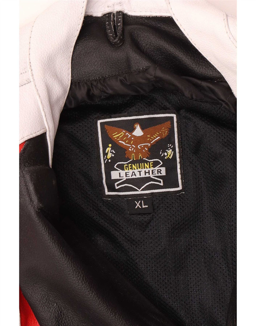 BMW Chaqueta de cuero para hombre UK 42 XL Bloque de color multicolor
