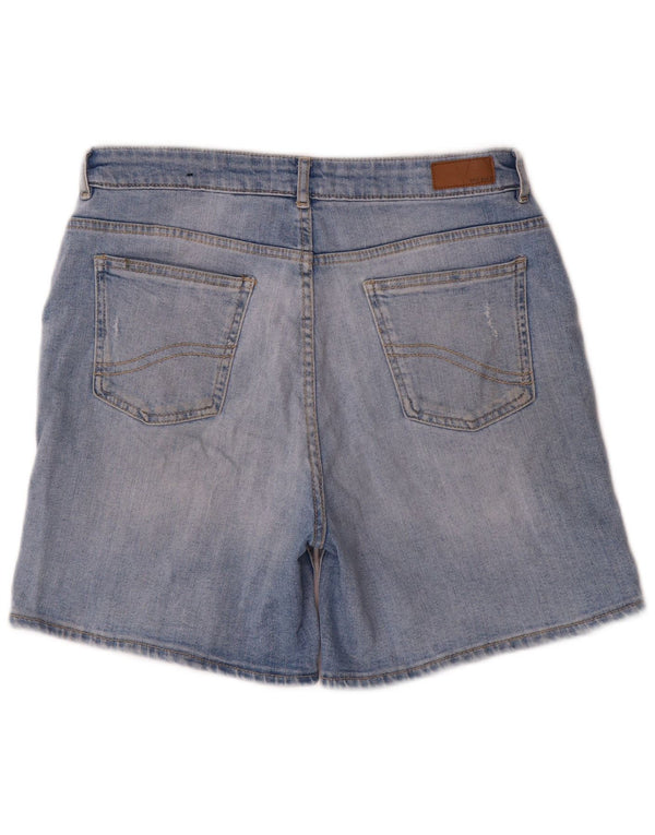 Pantalones cortos de mezclilla desgastados para mujer Fat Face UK 12 Medium W30 Algodón azul
