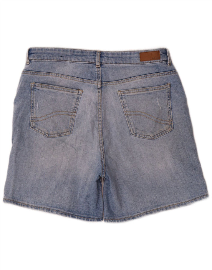 Pantalones cortos de mezclilla desgastados para mujer Fat Face UK 12 Medium W30 Algodón azul
