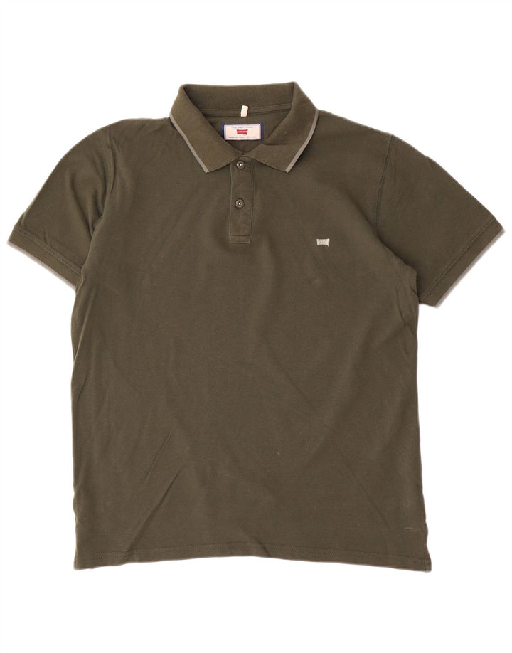 Polo Carrera para hombre de algodón caqui grande