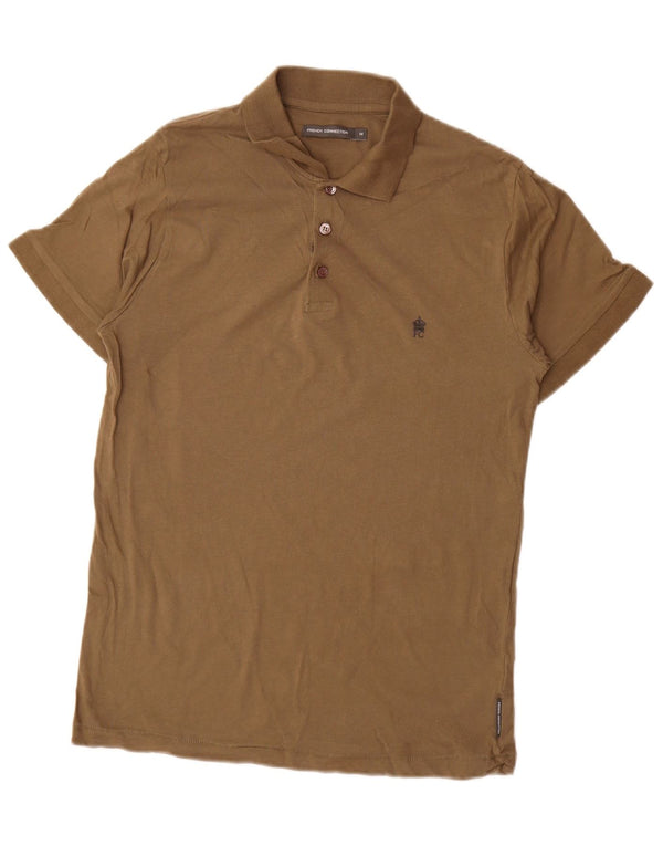 French Connection Polo para hombre de algodón caqui medio