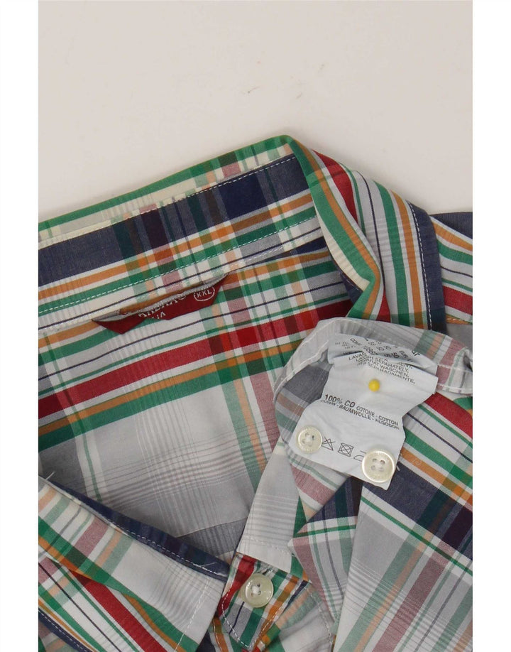 Carrera Camisa de manga corta para hombre 2XL Algodón a cuadros blancos