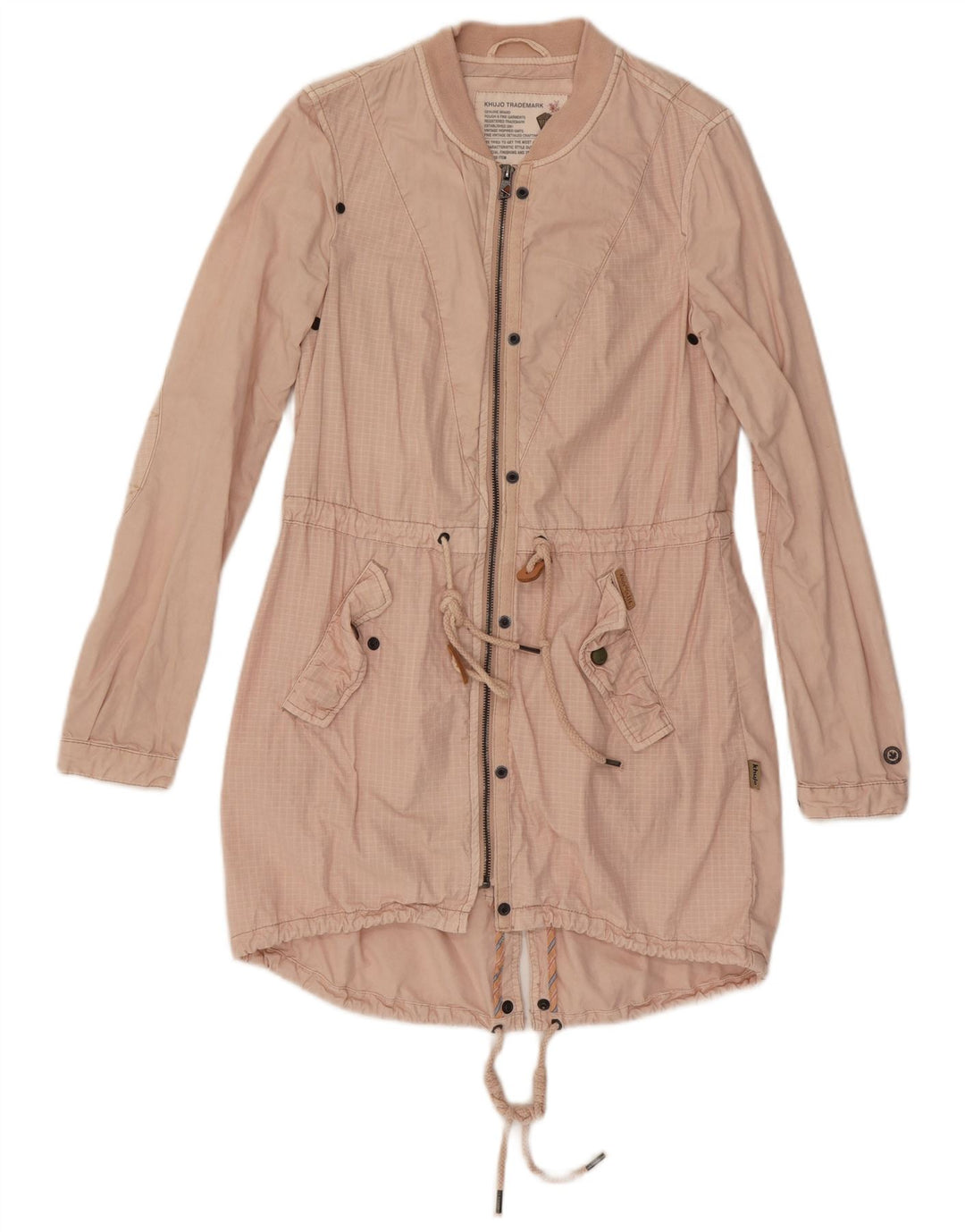 KHUJO Parka para mujer UK 10 Small Pink Check Cotton