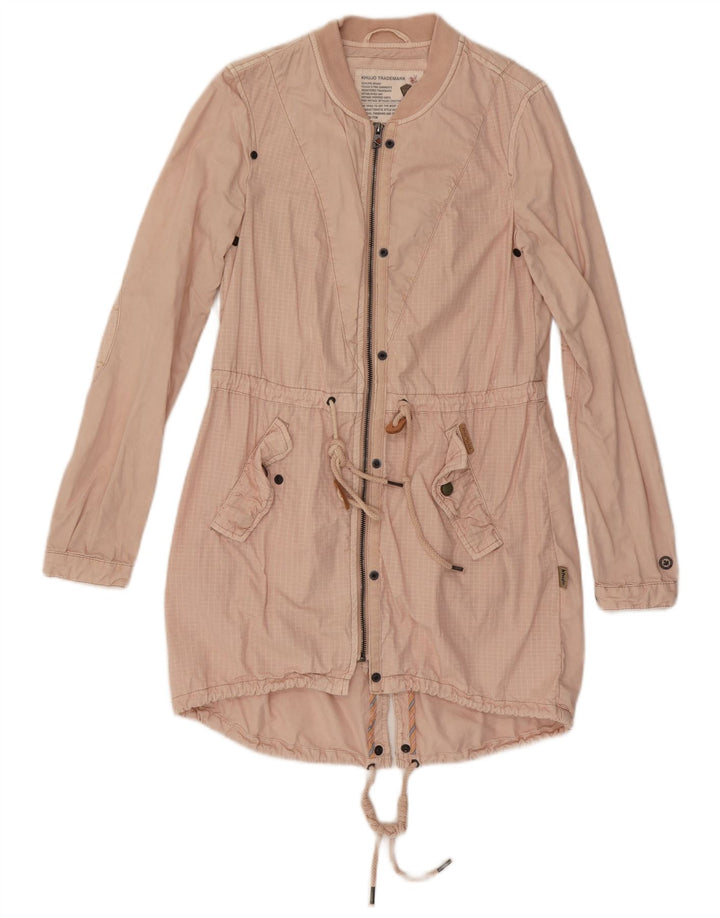 KHUJO Parka para mujer UK 10 Small Pink Check Cotton