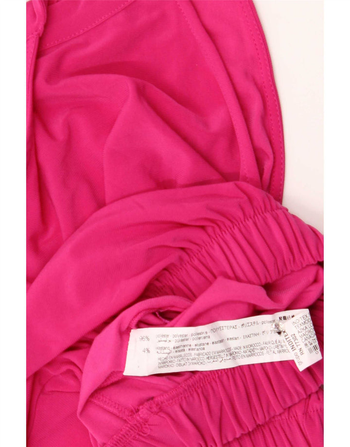 Zara Mujer Crop Halter Top UK 8 Pequeño Poliéster Rosa
