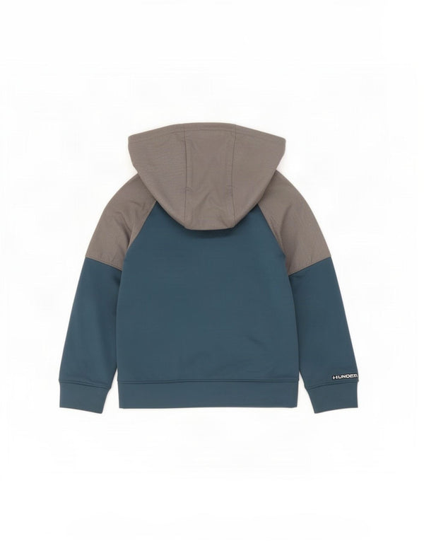 Under Armour Boys Zip Hoodie Sweater 6-7 Years XS Blue Colourblock