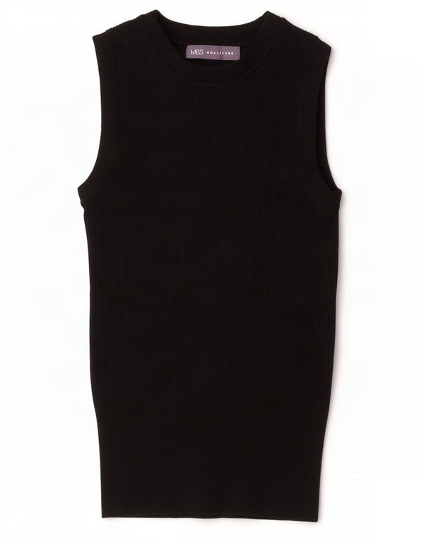 Marks & Spencer Camiseta sin mangas para mujer UK 8 Small Viscosa negra
