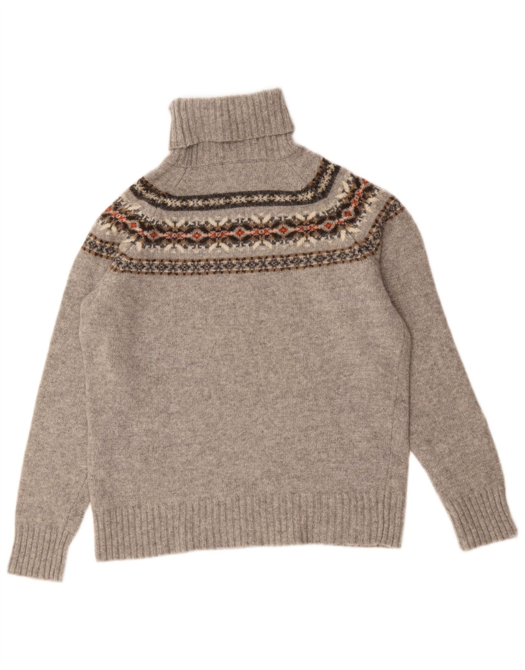 Zara Jersey con cuello vuelto para mujer, talla 44, color gris medio, Fair Isle