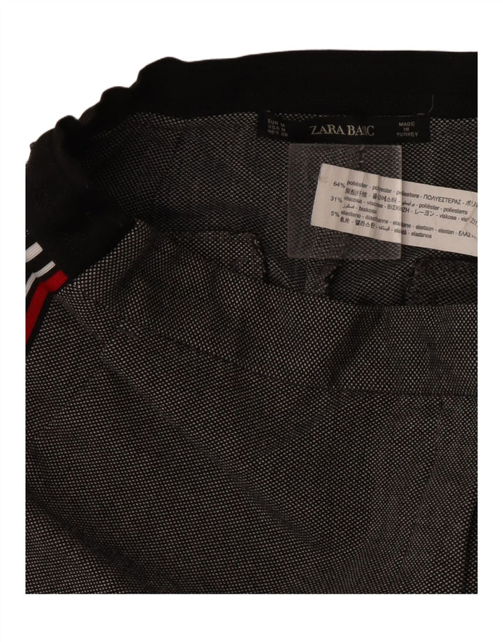 Zara Mujer Pantalón Cropped Mediano W28 L25 Gris Poliéster