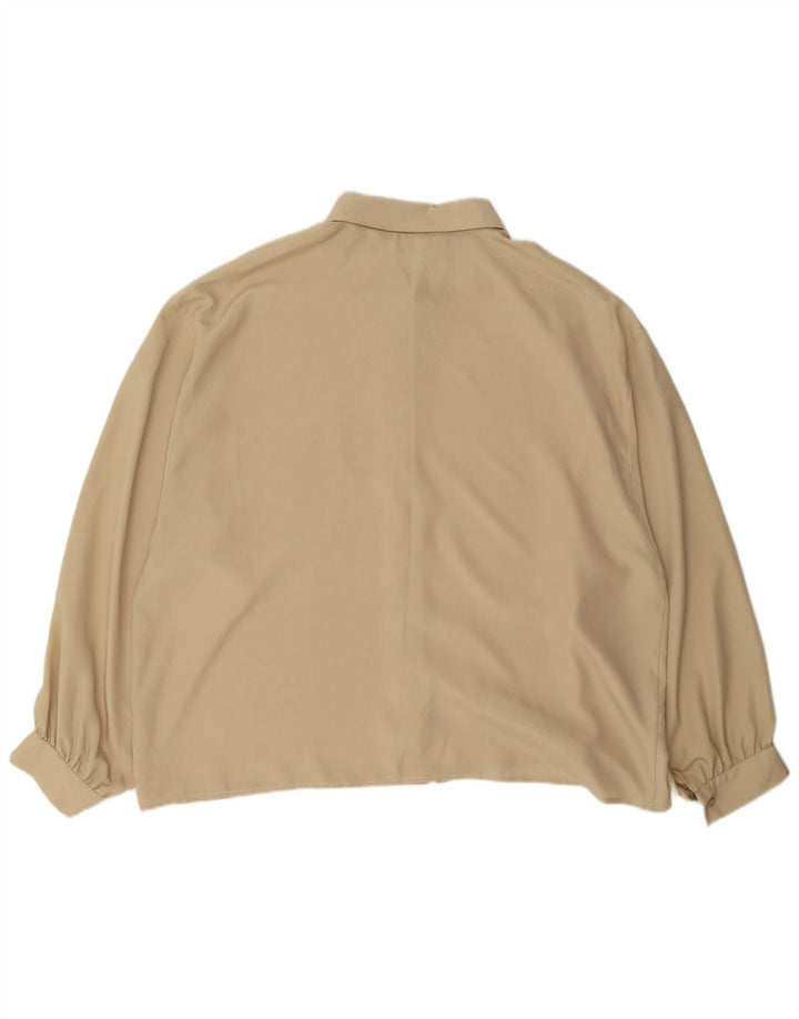 Luisa Spagnoli Blusa Camisa Mujer UK 40 XL Poliéster Beige
