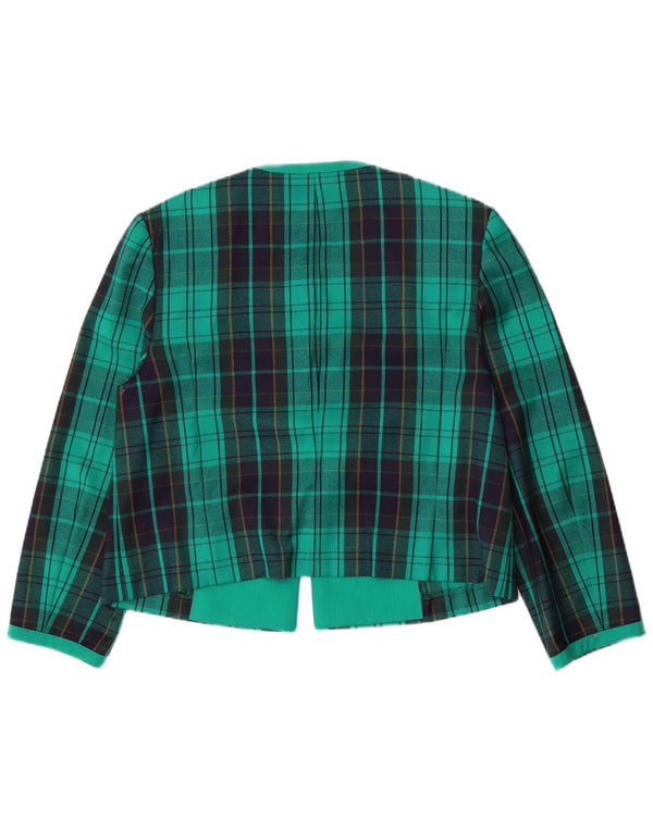 Chaqueta tipo blazer para mujer Fink UK 40 XL Lana virgen a cuadros verdes