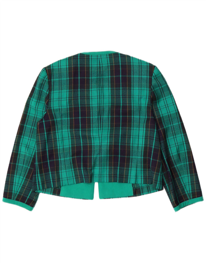 Chaqueta tipo blazer para mujer Fink UK 40 XL Lana virgen a cuadros verdes