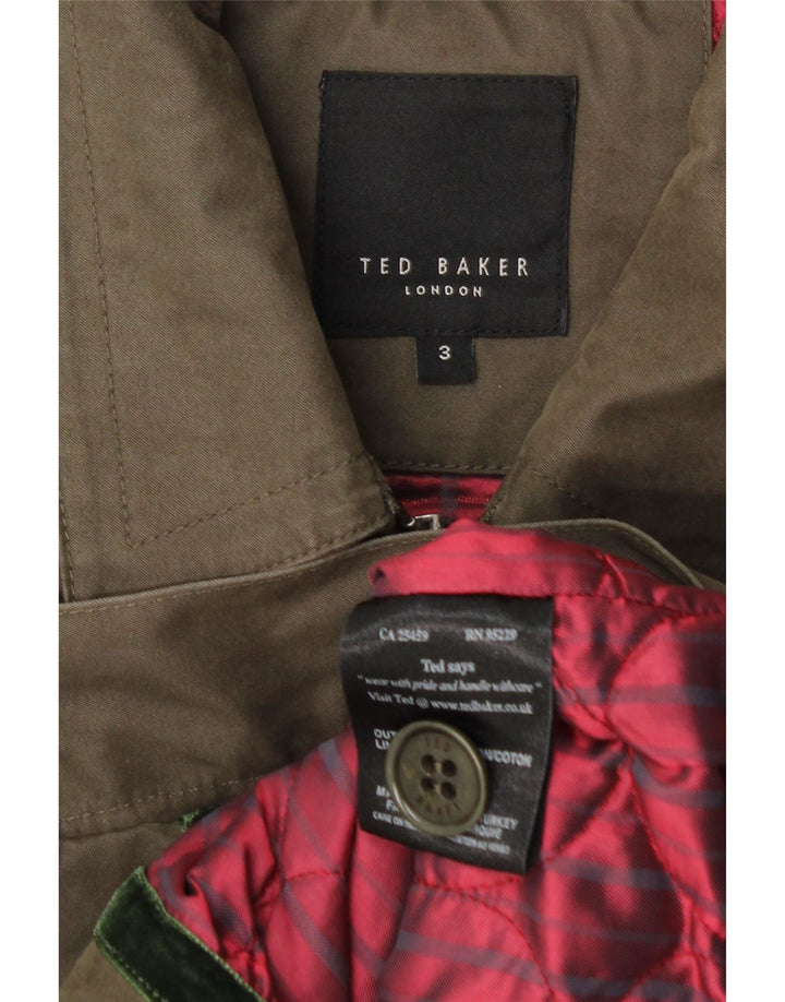 Ted Baker Chaqueta Bomber para Hombre Talla 3 Mediana Algodón Caqui