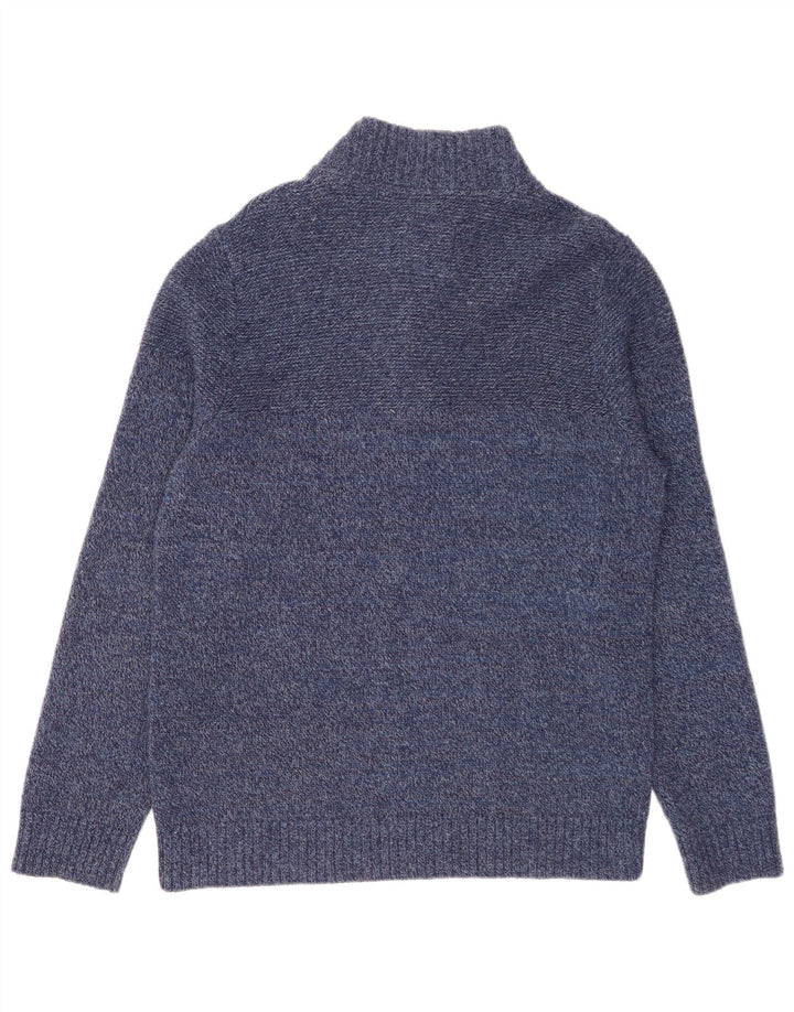 Suéter tipo jersey con cuello y botones para hombre de Fat Face, tamaño grande, de lana a rayas, color azul marino