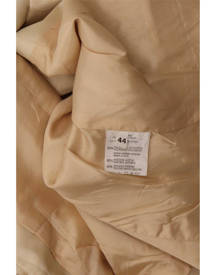 Chaqueta Americana Benetton Mujer Crop De 3 Botones IT 44 Poliéster Beige Medio