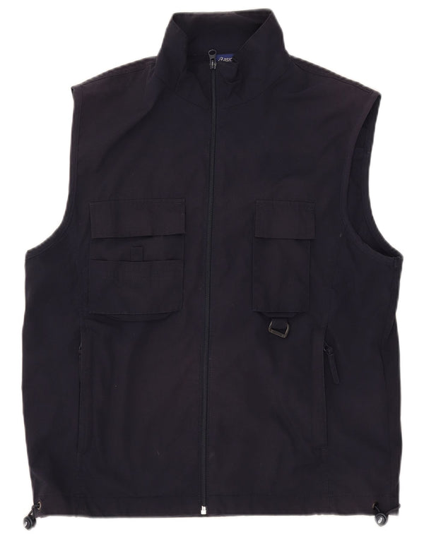 Asics Mens Graphic Utility Gilet UK 38 Medio Azul Marino Poliéster
