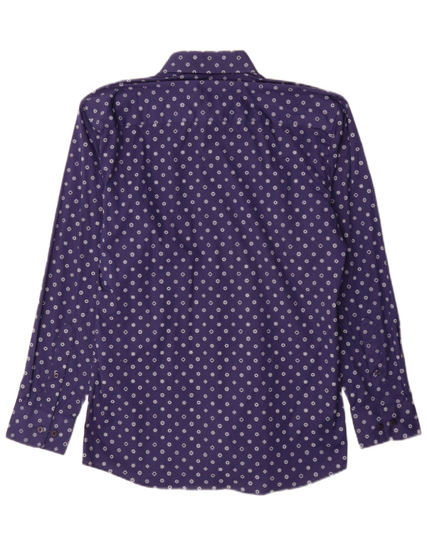 Calvin Klein Camisa Slim Fit para hombre Talla 39 Algodón floral azul marino mediano