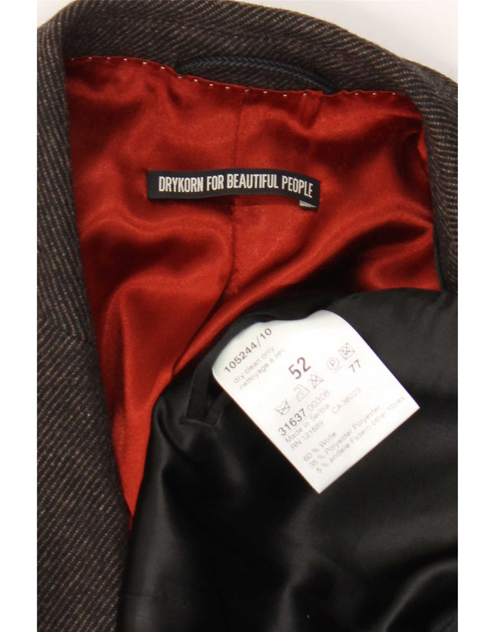 Drykorn Chaqueta tipo blazer de 2 botones para hombre IT 52 XL Lana marrón