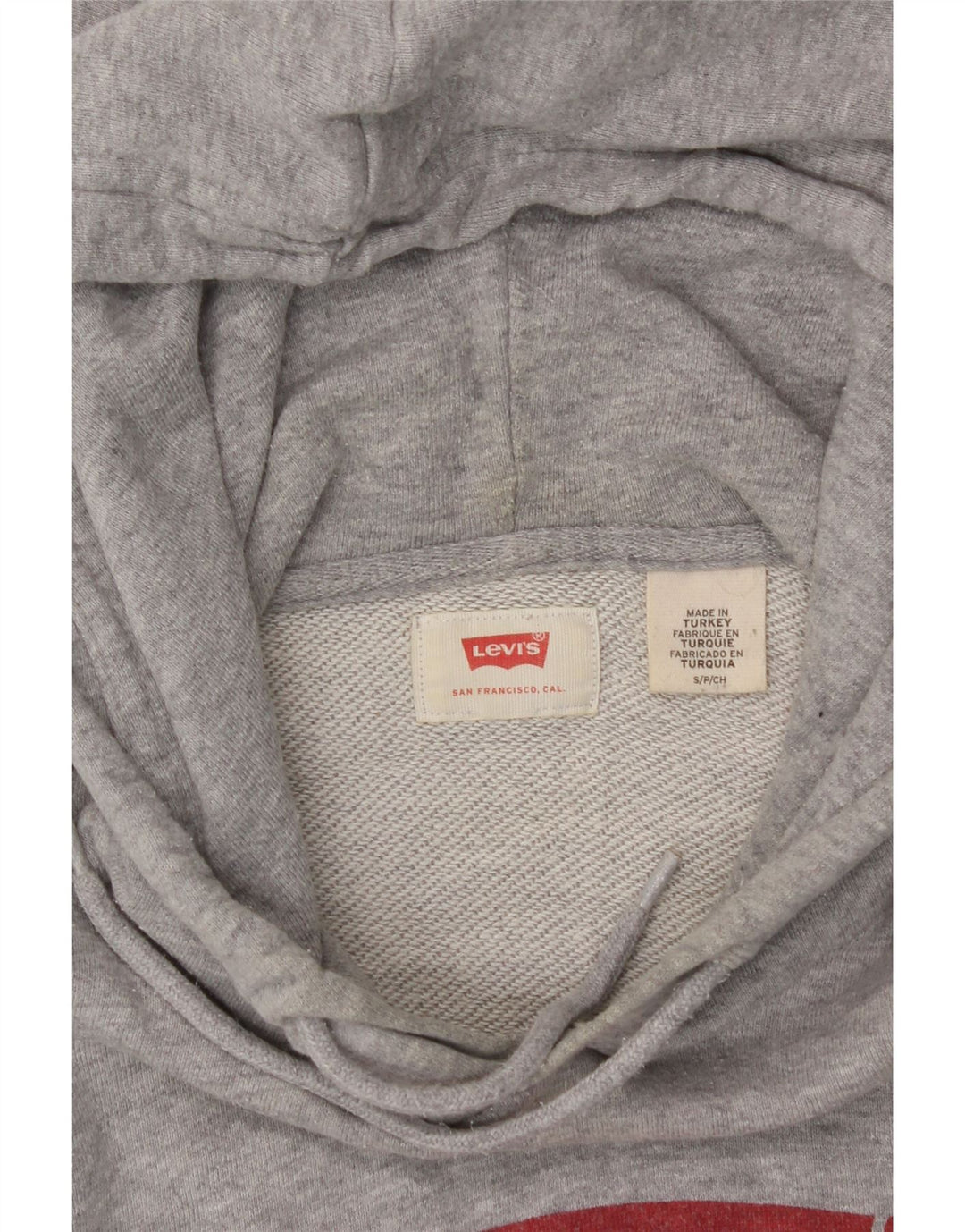 LEVI'S Mens Graphic Hoodie Jumper Small Grey Vintage Levi's and Second-Hand Levi's from Messina Hembry 