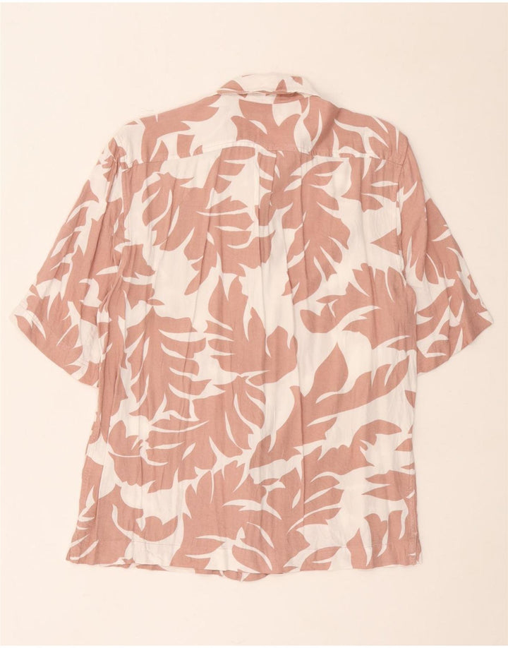 Diesel Camisa De Manga Corta Para Hombre Rayón Floral Blanco Grande