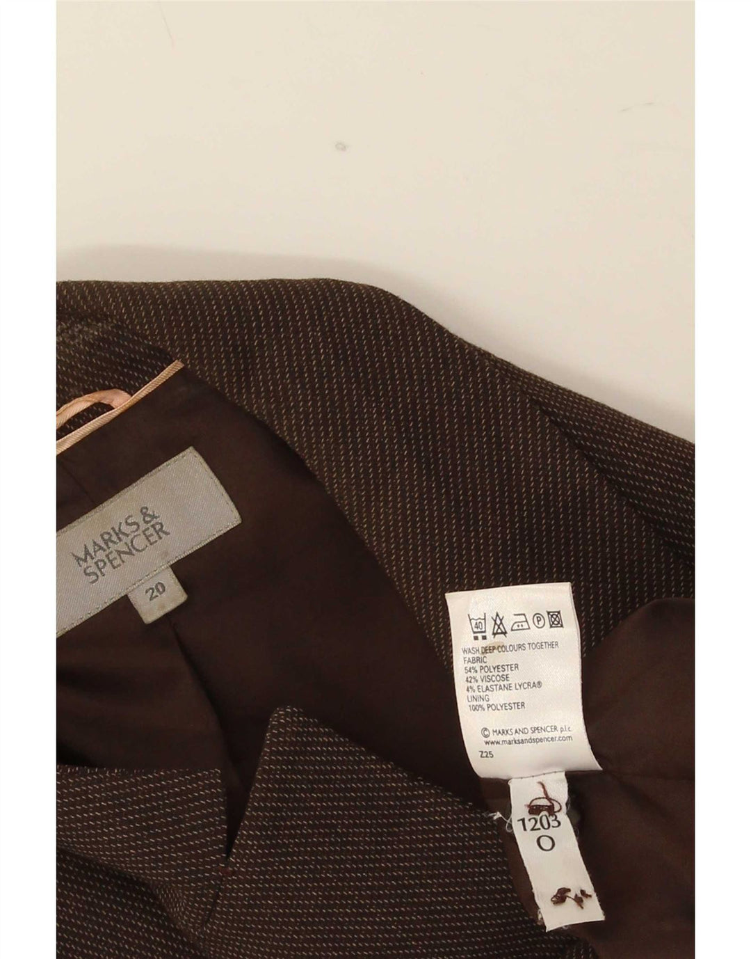 Marks & Spencer Chaqueta tipo blazer con 1 botón para mujer UK 20 2XL Marrón Poliéster