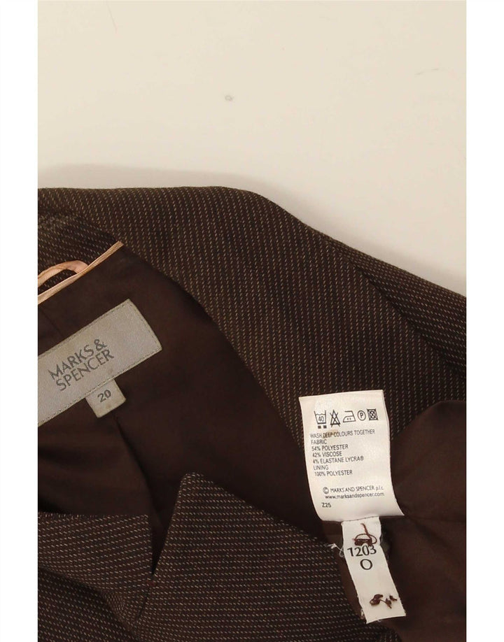 Marks & Spencer Chaqueta tipo blazer con 1 botón para mujer UK 20 2XL Marrón Poliéster