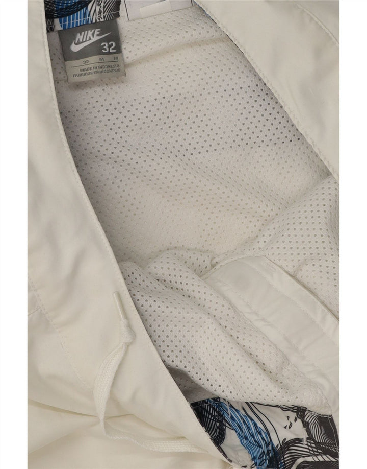 Nike Bañador con gráfico para Hombre, Poliéster geométrico, Blanco Mediano