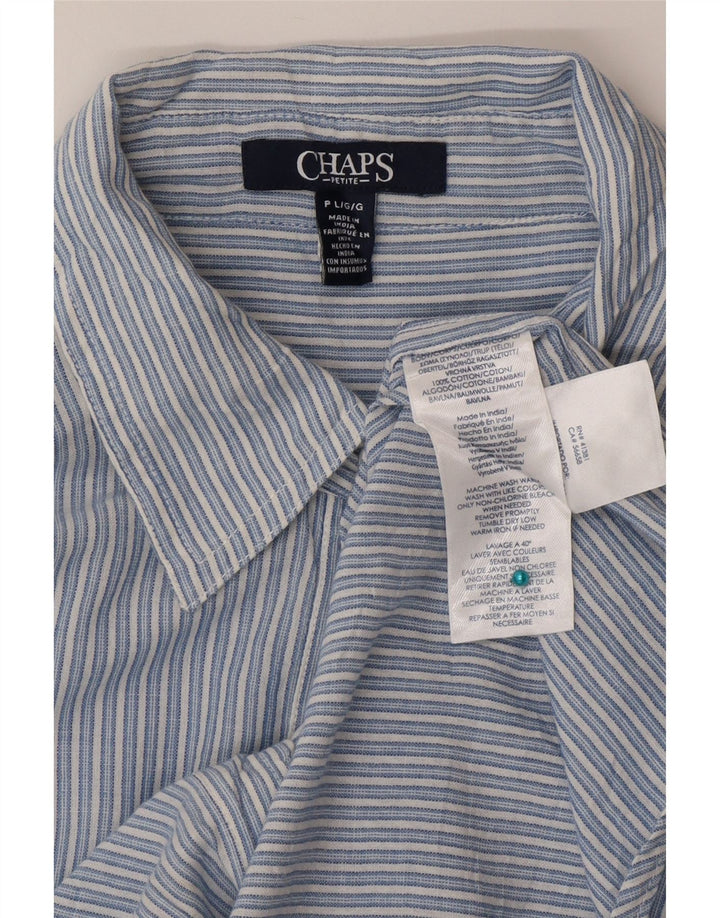 Chaps Camisa pequeña para mujer UK 46 Algodón a rayas azules grandes