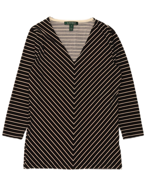 Ralph Lauren Top tipo túnica de manga 3/4 para mujer UK 12 Medium Black Chevron