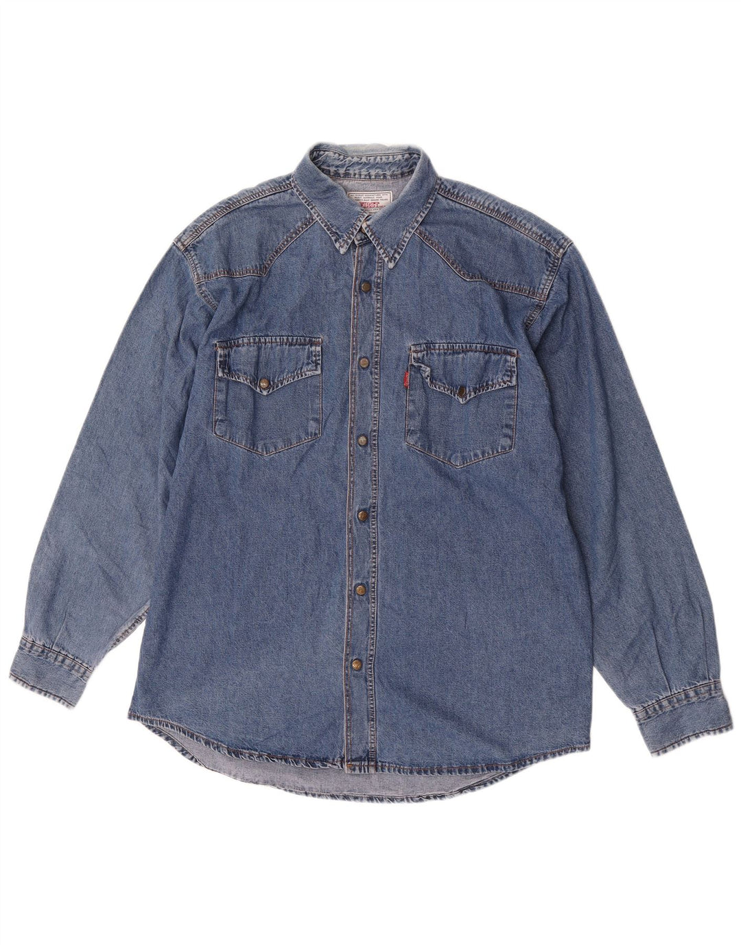Perry's Camisa vaquera para hombre, talla grande, azul