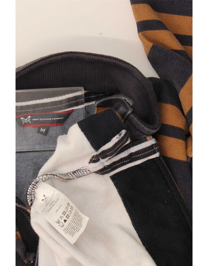 Crew Clothing - Sudadera con cuello y cremallera para hombre, color azul marino, a rayas