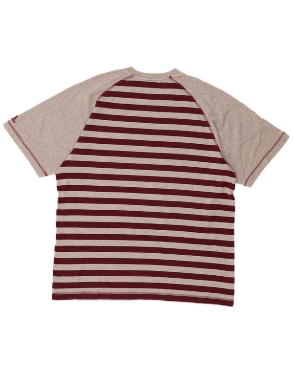 Adidas Mens Boston College Graphic Camiseta Top Grande Gris Rayas Algodón