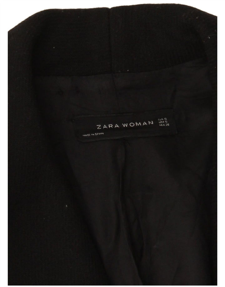 Zara Mujer Abrigo Abierto UK 10 Small Negro