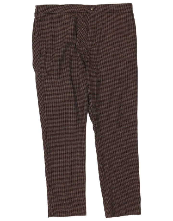 Pantalón chino recto Replay para hombre W36 L30 Marrón Pata de gallo Poliéster