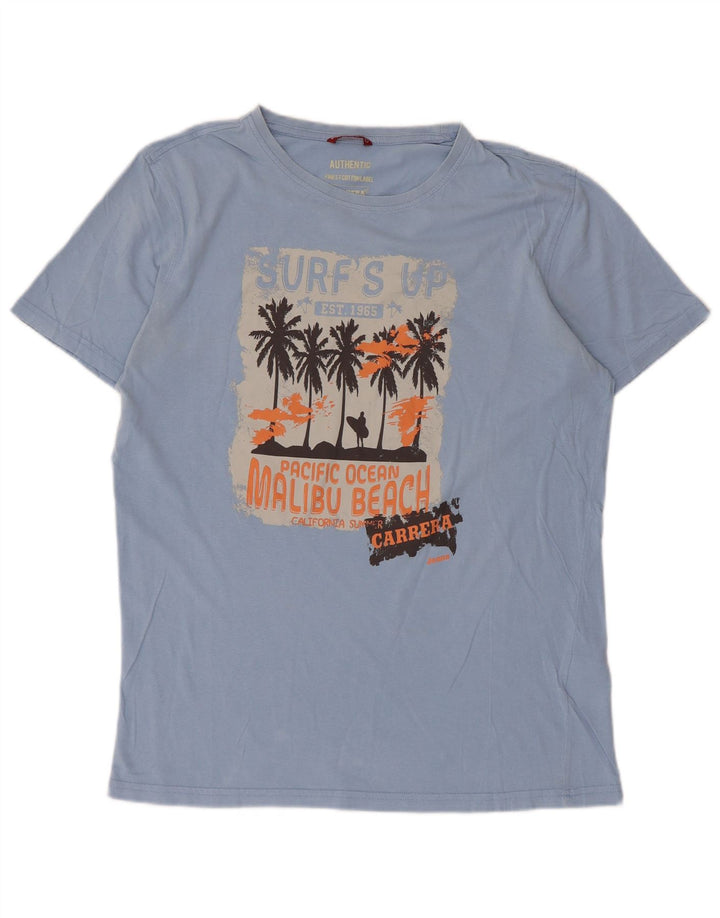 Carrera - Camiseta gráfica para hombre, talla grande, algodón azul