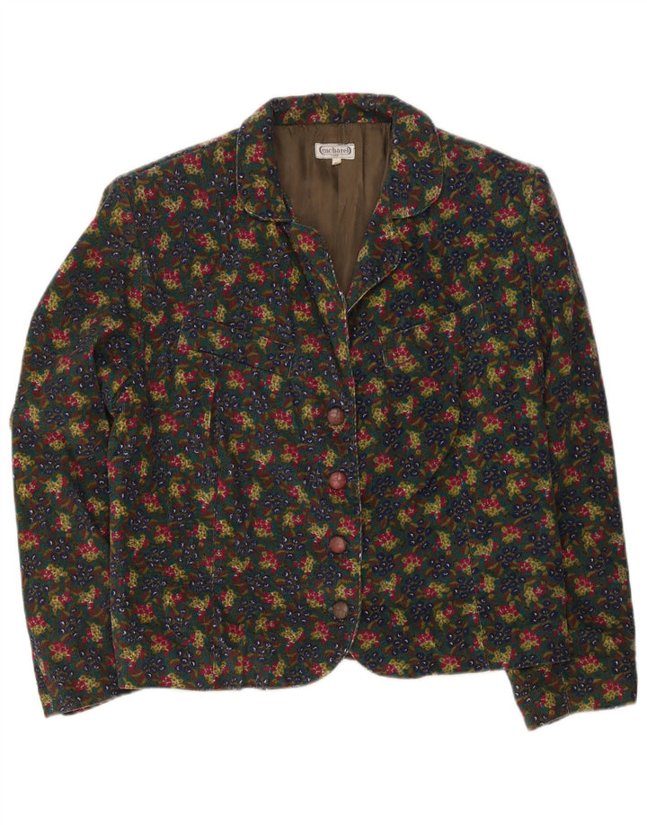 Cacharel Chaqueta Blazer de 4 Botones para Mujer EU 42 Grande Multicolor Floral