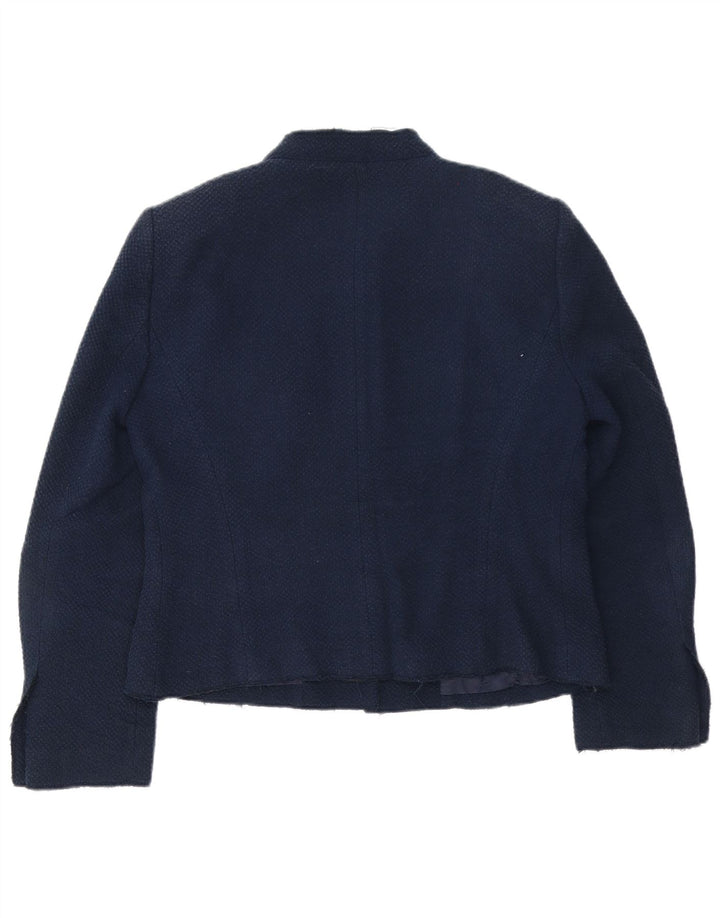 Zara Mujer Chaqueta Blazer De 4 Botones UK 40 XL Acetato Azul Marino
