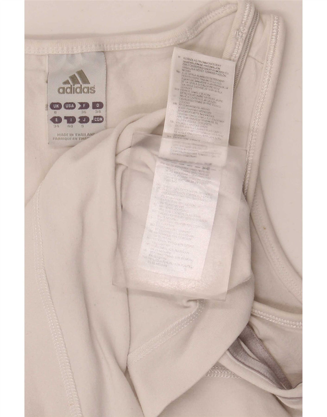 Adidas Mujer Chaleco Top UK 8 Pequeño Algodón Blanco