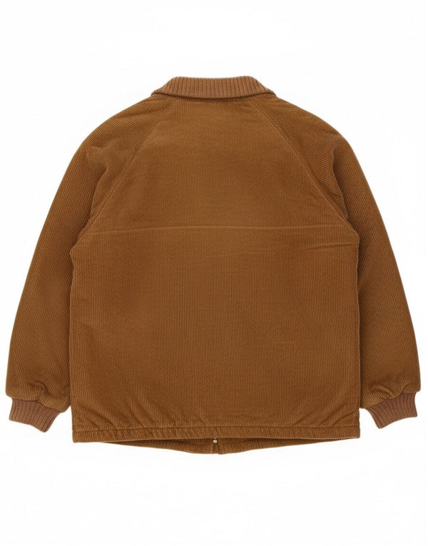 Vintage mujer chaqueta de pana reversible Reino Unido 12 bloque de color marrón medio