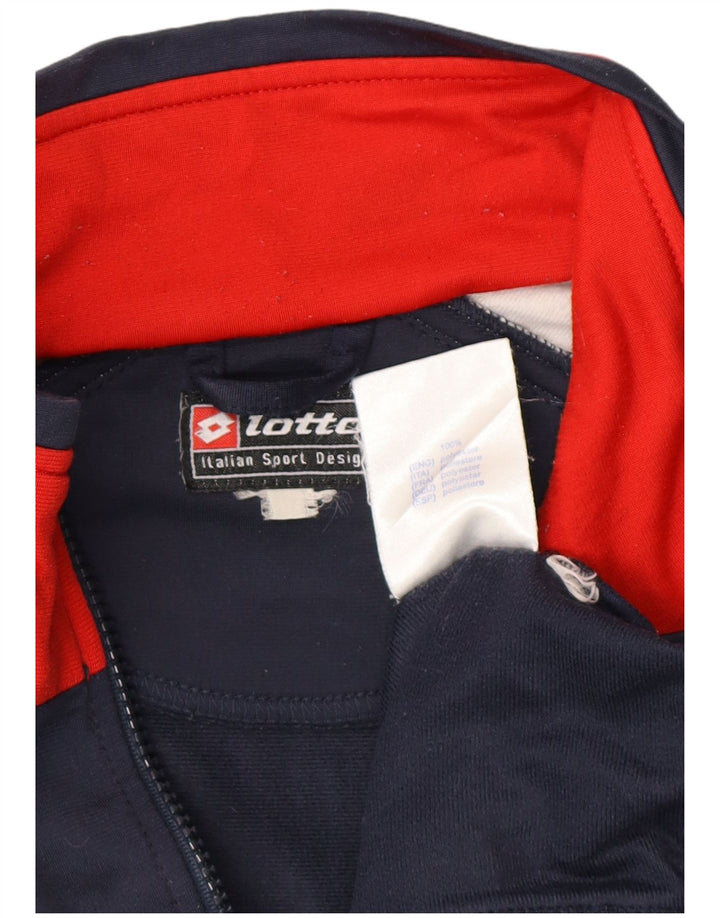 LOTTO Hombre Chándal Top Chaqueta Grande Azul Marino Colorblock Poliéster