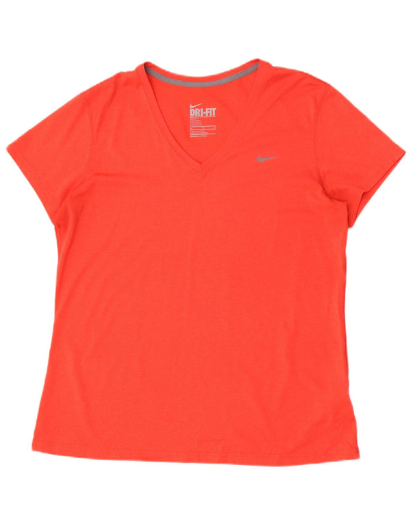 Nike Camiseta Dri Fit Regular Fit para Mujer UK 40 XL Poliéster Naranja