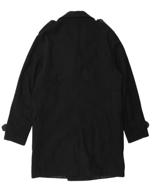 STANLEY ADAMS Abrigo militar de doble botonadura para hombre UK 40 Large Black