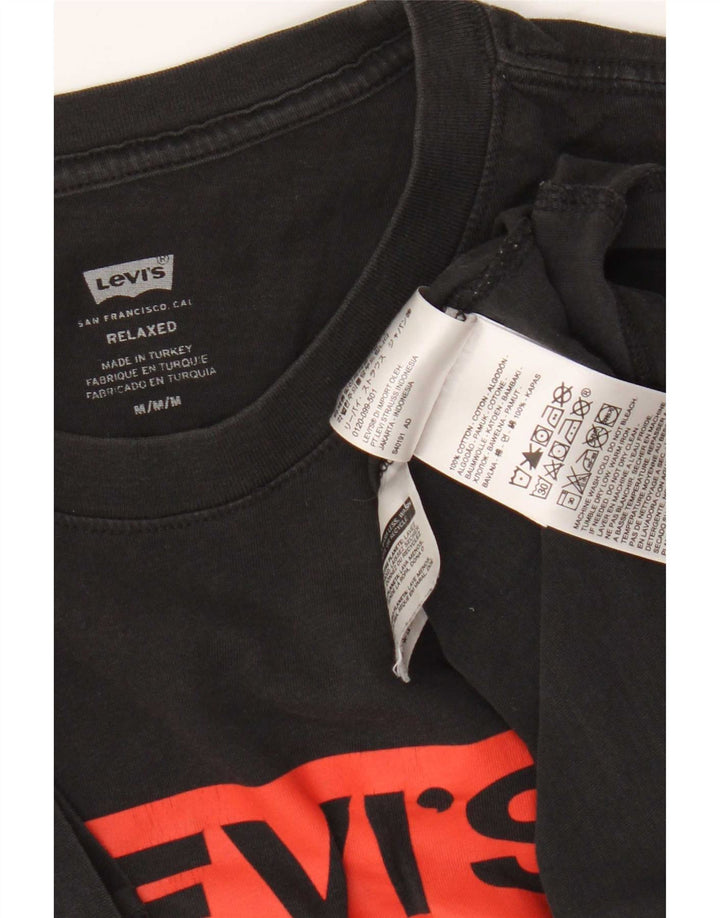 Levi's Camiseta gráfica de ajuste relajado para hombre Top mediano de algodón negro