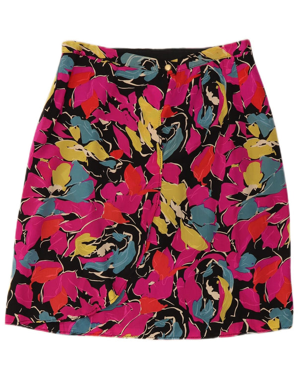 Vintage mujer A-Line falda W30 medio rosa floral
