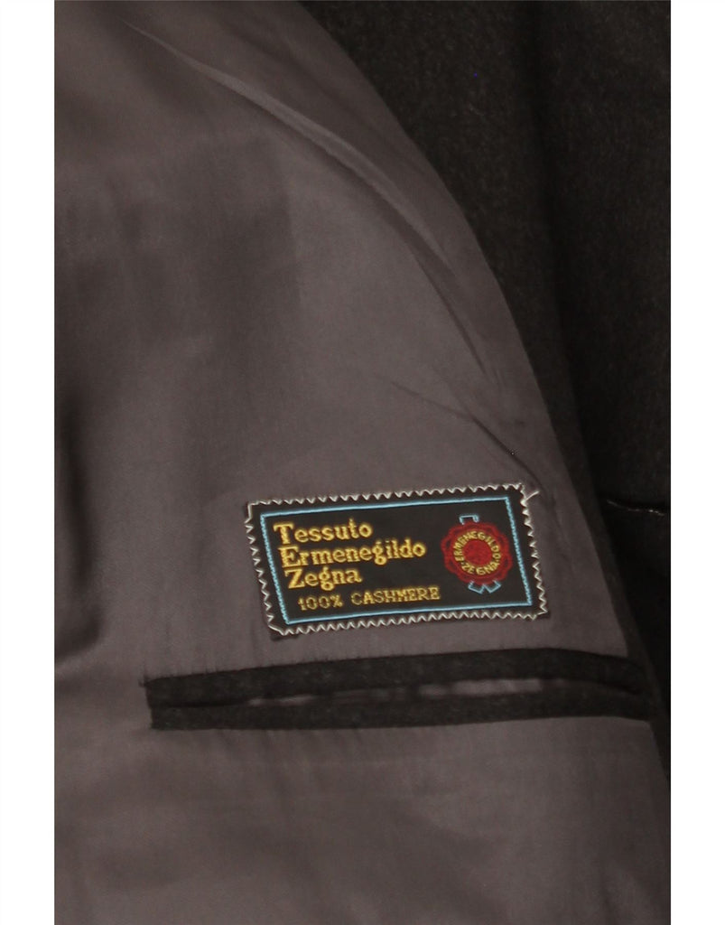 ERMENEGILDO ZEGNA Mens Overcoat UK 42 XL Grey Cashmere Vintage Ermenegildo Zegna and Second-Hand Ermenegildo Zegna from Messina Hembry 