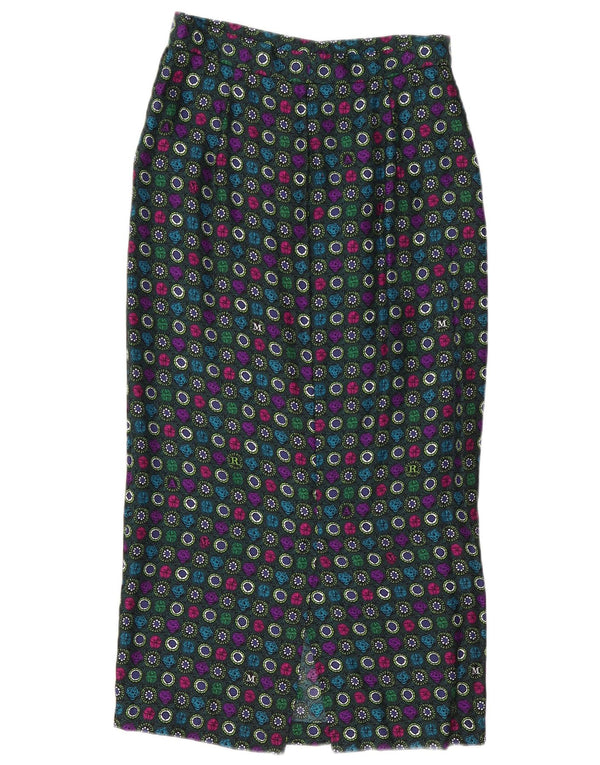 Vintage mujer Maxi lápiz falda mediana W28 multicolor geométrico