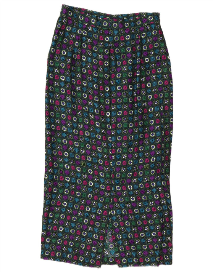 Vintage mujer Maxi lápiz falda mediana W28 multicolor geométrico