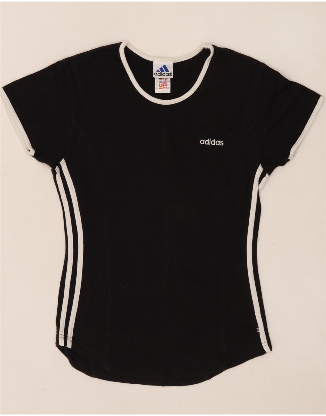 ADIDAS Camiseta para mujer Top UK 44 Mediano Negro Algodón