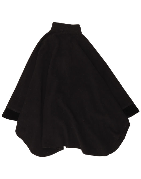 Vintage mujer cabo abrigo un tamaño lana negra